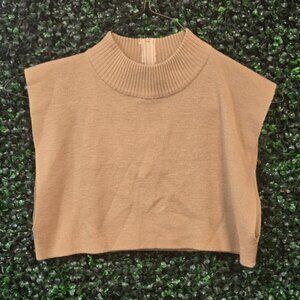 Collectif Tan Ribbed Knit Dickie Or Crop